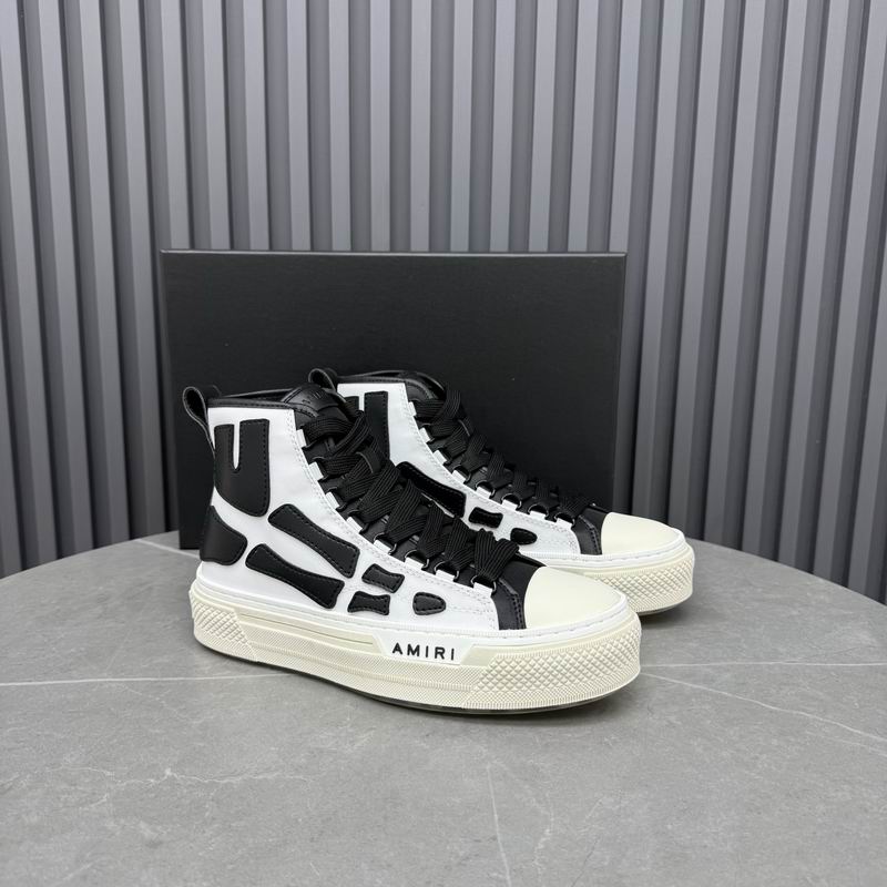 AMIRI Skeleton High-Top Sneakers | Black & White