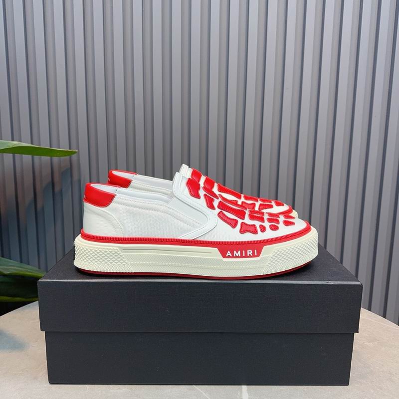 AMIRI White & Red Skeleton Slip-On Sneakers