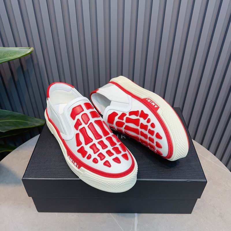 AMIRI White & Red Skeleton Slip-On Sneakers