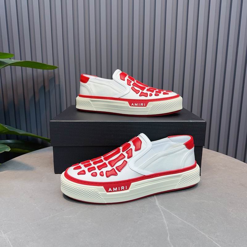 AMIRI White & Red Skeleton Slip-On Sneakers