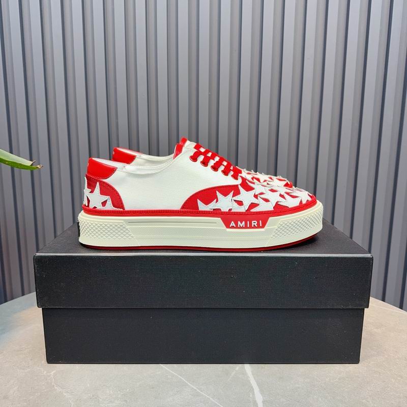 AMIRI Red & White Star Lace-Up Sneakers