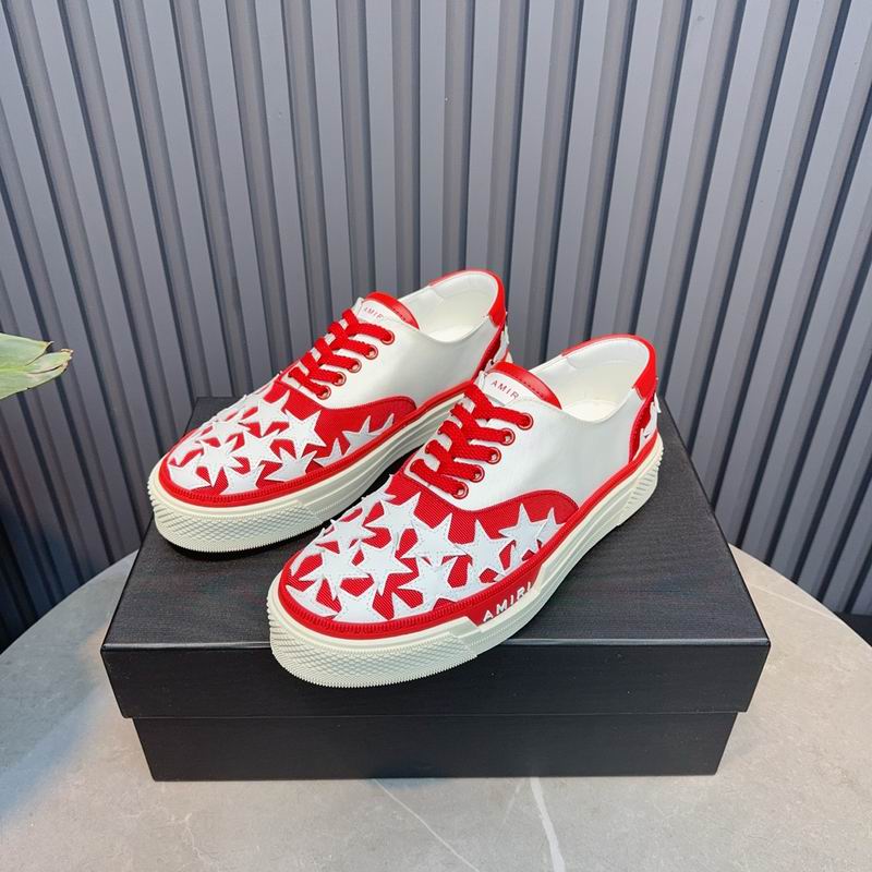 AMIRI Red & White Star Lace-Up Sneakers