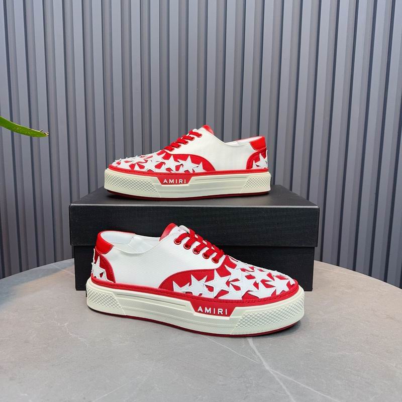 AMIRI Red & White Star Lace-Up Sneakers