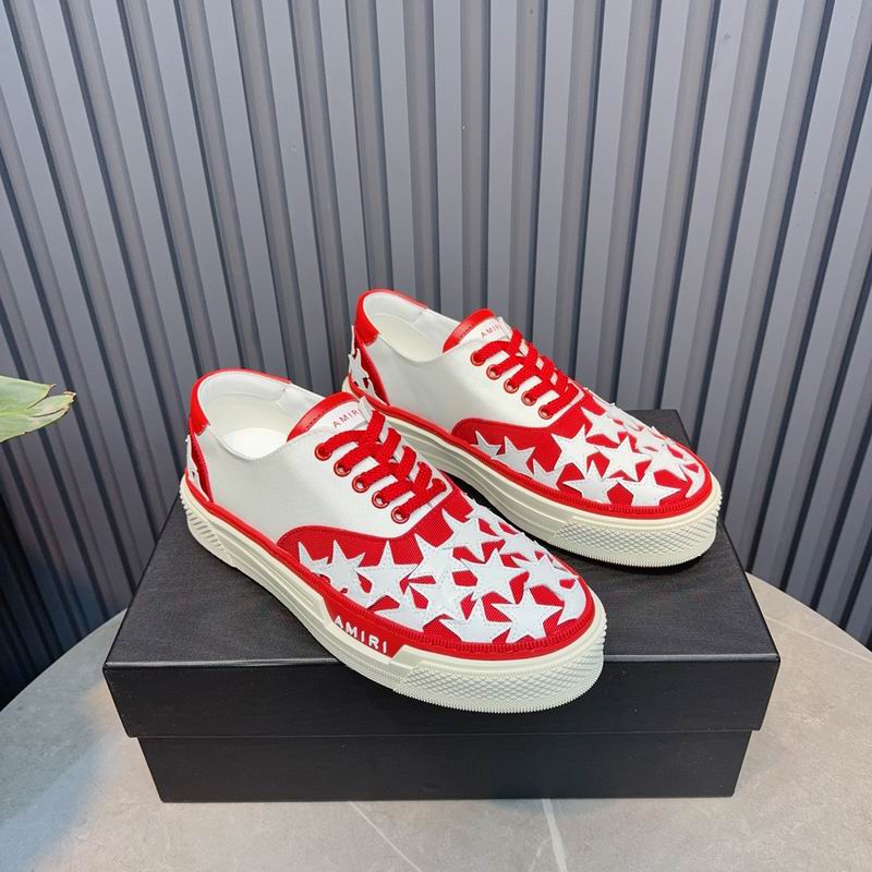 AMIRI Red & White Star Lace-Up Sneakers