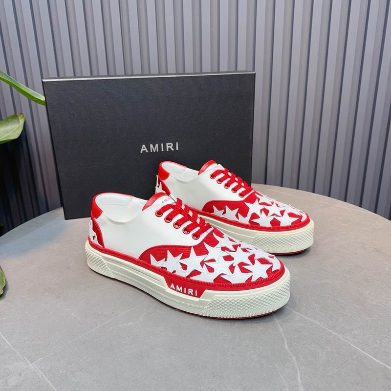 AMIRI Red & White Star Lace-Up Sneakers