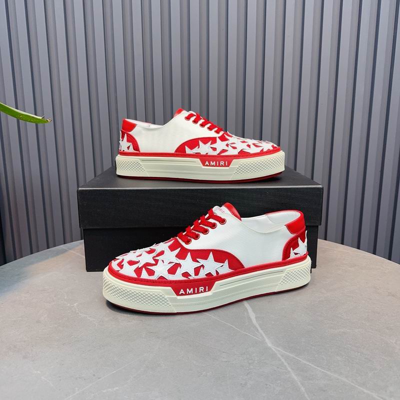 AMIRI Red & White Star Lace-Up Sneakers