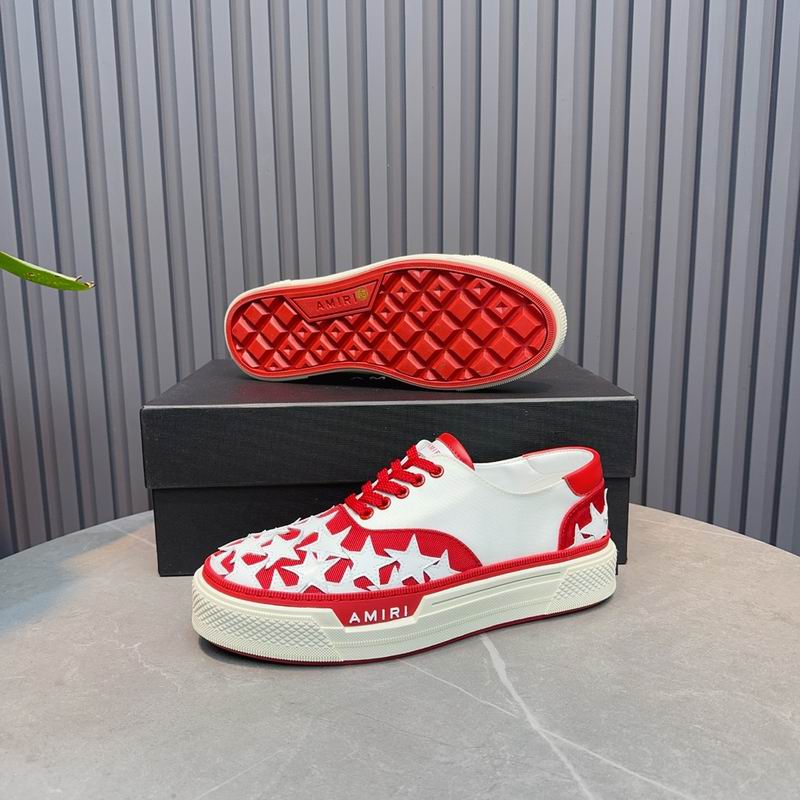 AMIRI Red & White Star Lace-Up Sneakers