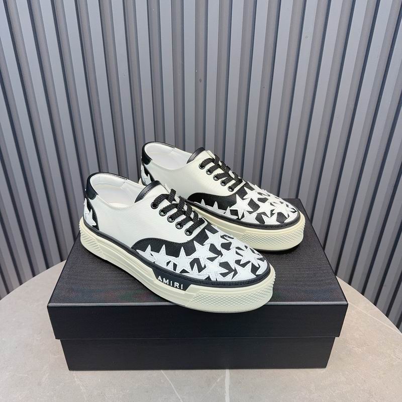 AMIRI Black & White Star Lace-Up Sneakers