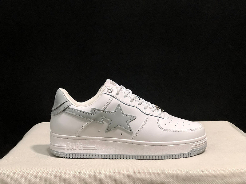 BAPE STA Low-Top Sneakers | White & Grey
