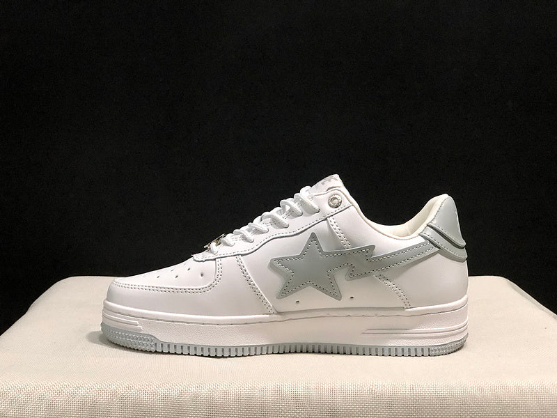 BAPE STA Low-Top Sneakers | White & Grey