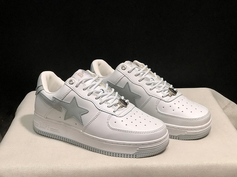 BAPE STA Low-Top Sneakers | White & Grey