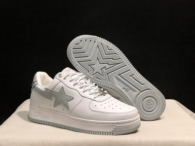 BAPE STA Low-Top Sneakers | White & Grey
