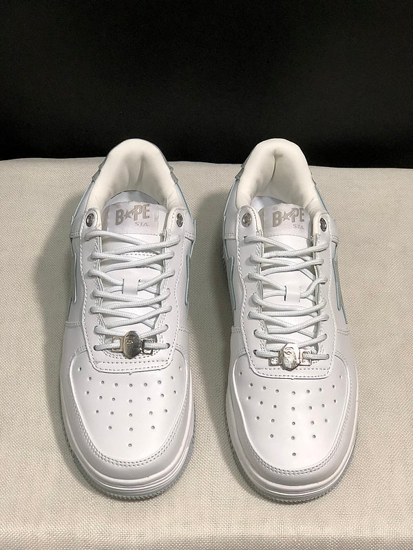 BAPE STA Low-Top Sneakers | White & Grey