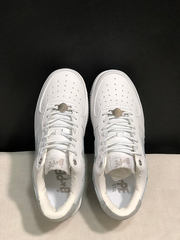 BAPE STA Low-Top Sneakers | White & Grey