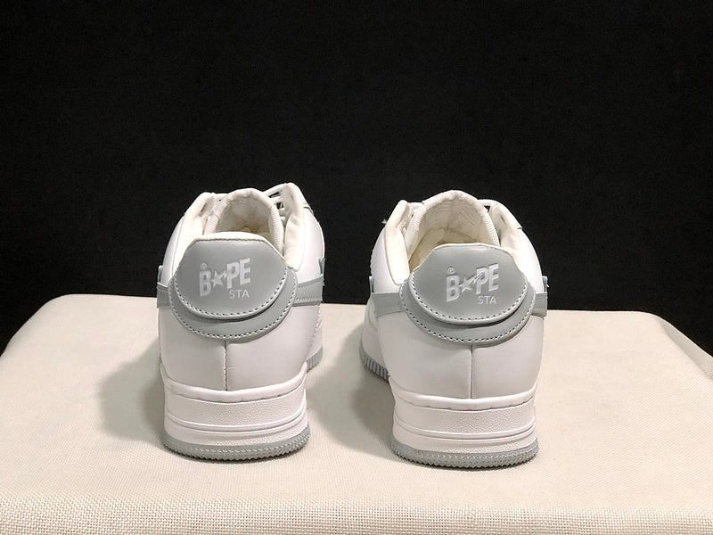 BAPE STA Low-Top Sneakers | White & Grey