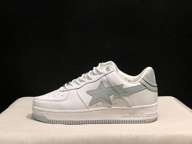 BAPE STA Low-Top Sneakers | White & Grey