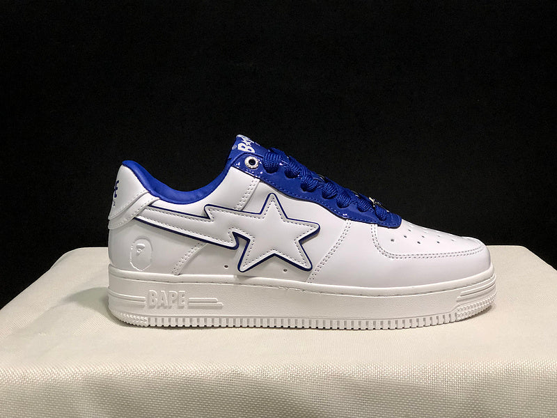 BAPE STA Low-Top Sneakers | White & Royal Blue