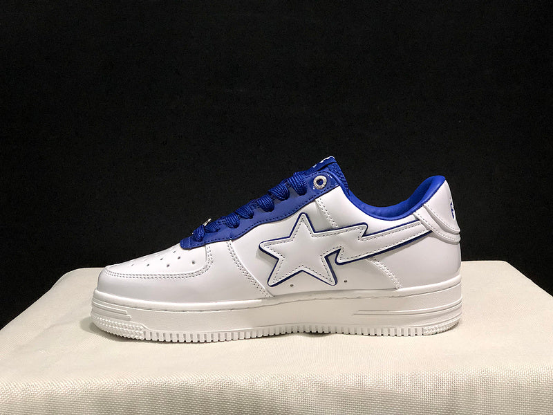 BAPE STA Low-Top Sneakers | White & Royal Blue
