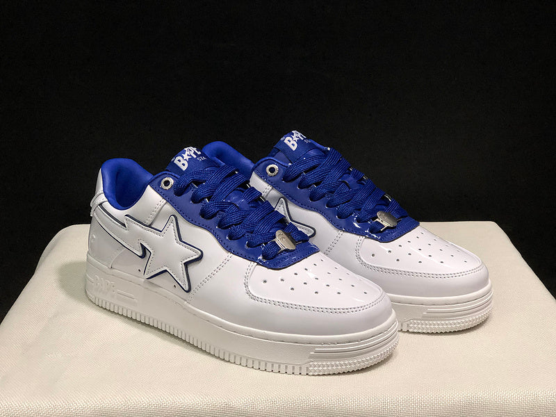 BAPE STA Low-Top Sneakers | White & Royal Blue