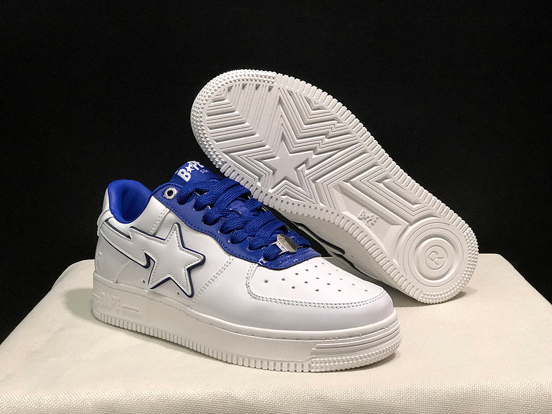 BAPE STA Low-Top Sneakers | White & Royal Blue