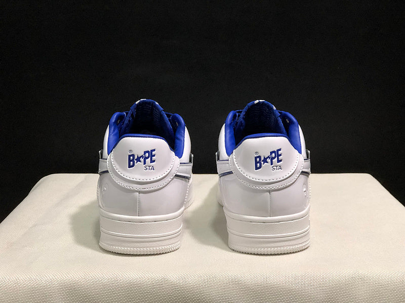 BAPE STA Low-Top Sneakers | White & Royal Blue
