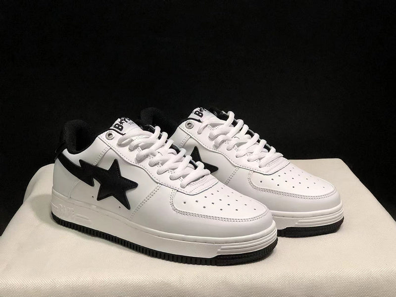 BAPE STA Low-Top Sneakers | White & Black