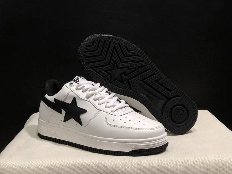 BAPE STA Low-Top Sneakers | White & Black