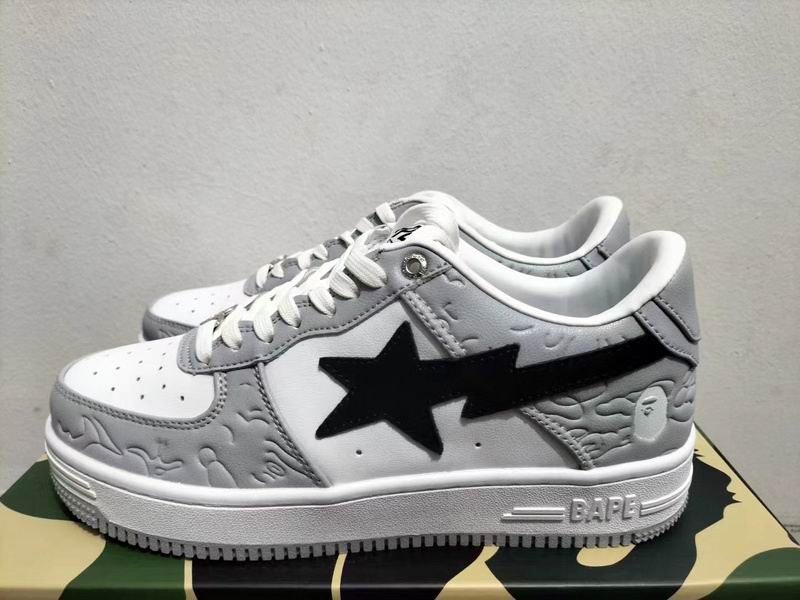 BAPE STA Low-Top Sneakers | Grey, White & Black
