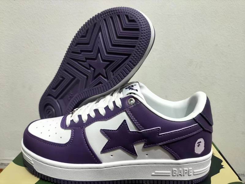BAPE STA Low-Top Sneakers | Deep Purple & White