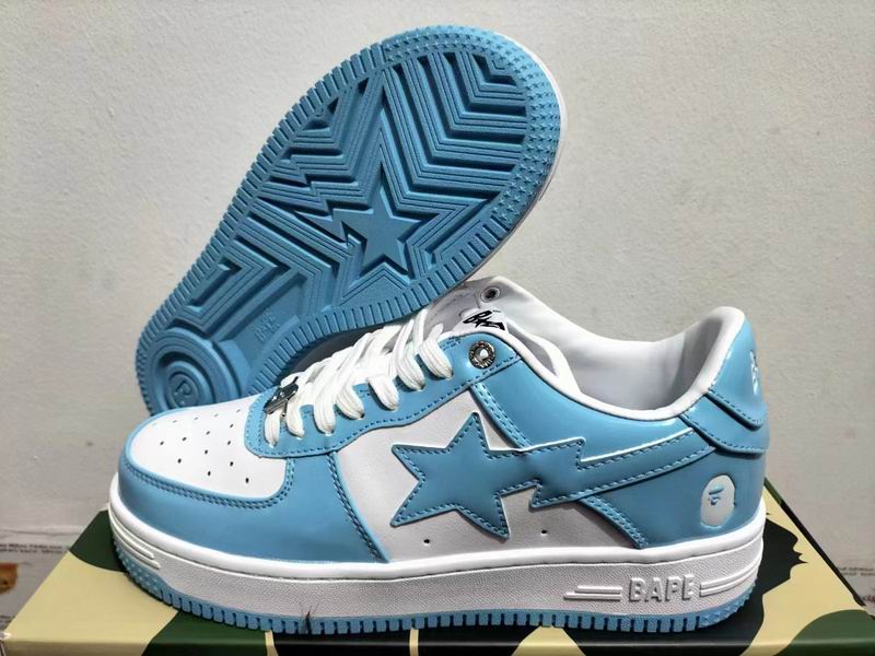 BAPE STA Low-Top Sneakers | Sky Blue & White