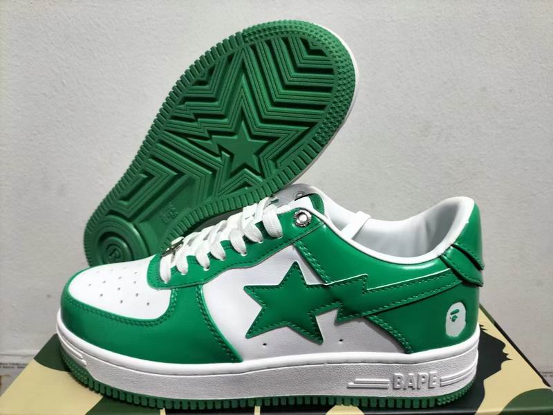 BAPE STA Low-Top Sneakers | Green & White