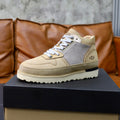 UGG Cream and Grey Platform Lace-Up Sneakers