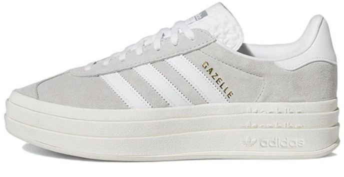 adidas Gazelle Bold Grey & White Women's Platform Sneakers