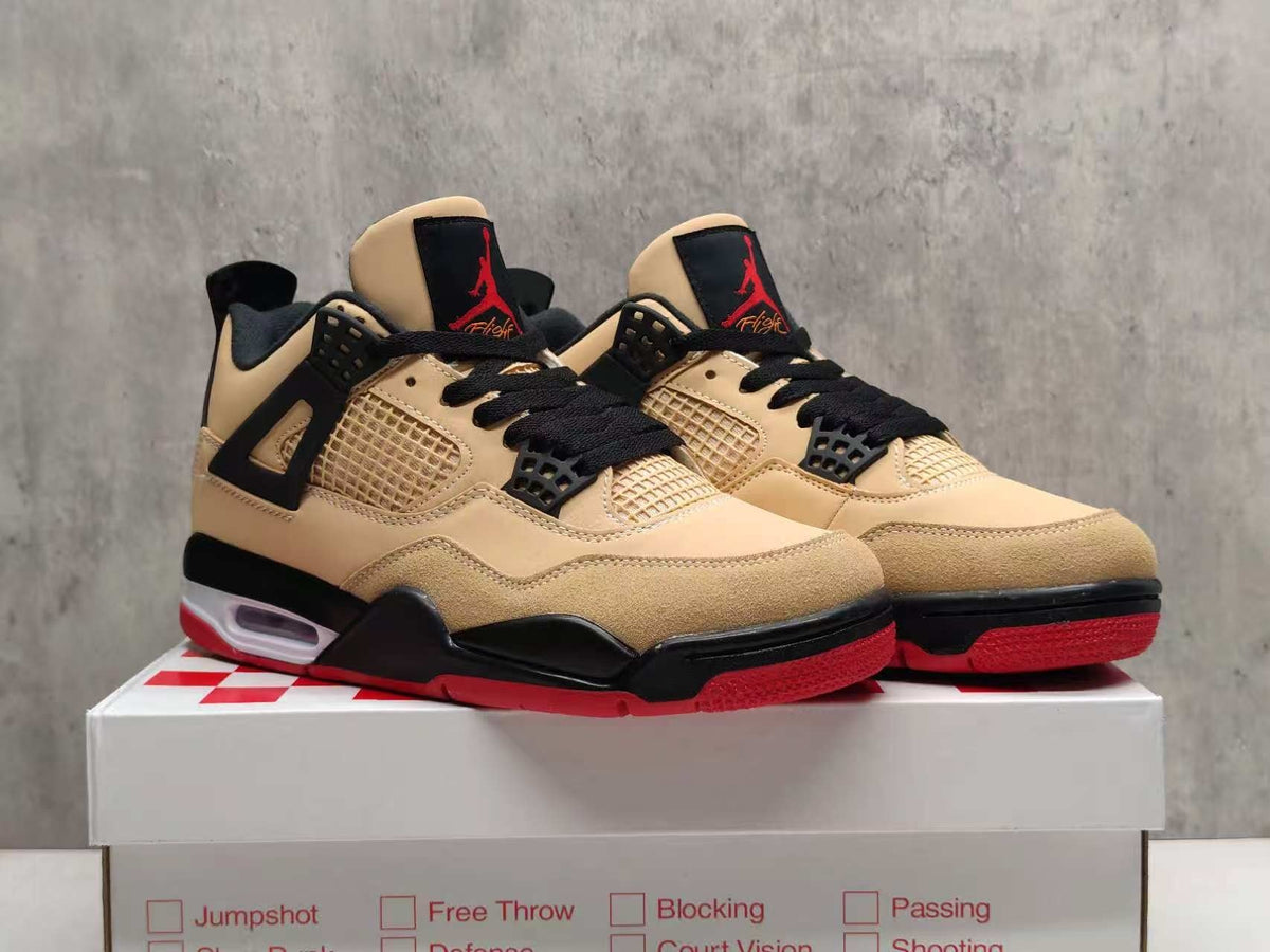 Air Jordan 4 Retro Pizza Tan & Black Sneakers