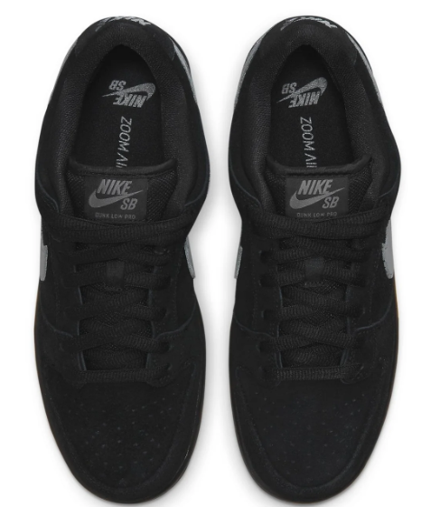 Nike SB Dunk Low Pro 'Fog' Black Grey & Gum Sneakers