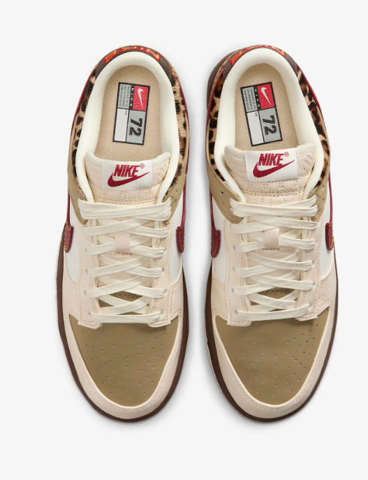 Nike Dunk Low Unisex Sneakers | Khaki, Cream & Burgundy