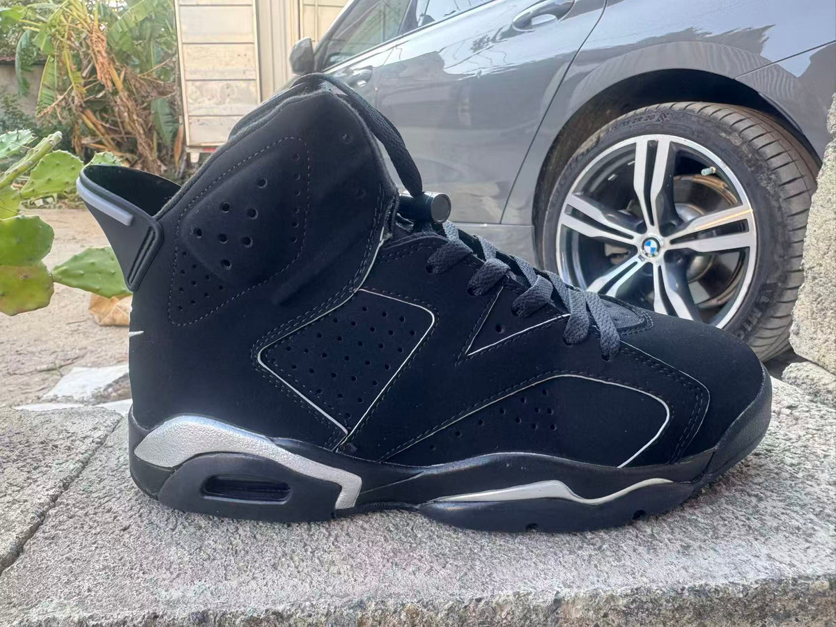 Air Jordan 6 Retro Black & Silver High-Top Sneakers
