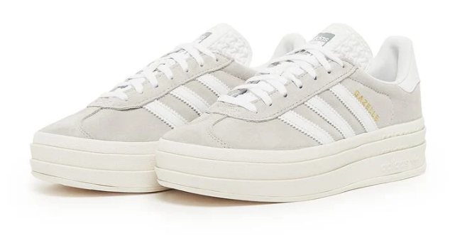 adidas Gazelle Bold Grey & White Women's Platform Sneakers